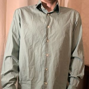 Calvin Klein Seafoam Green Oxford Button Up Med.